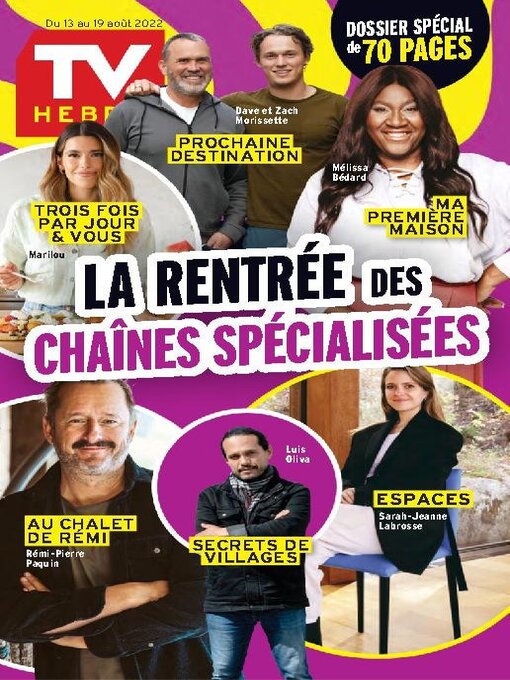 Détails du titre pour TV Hebdo par TVA Publications Inc. - Disponible